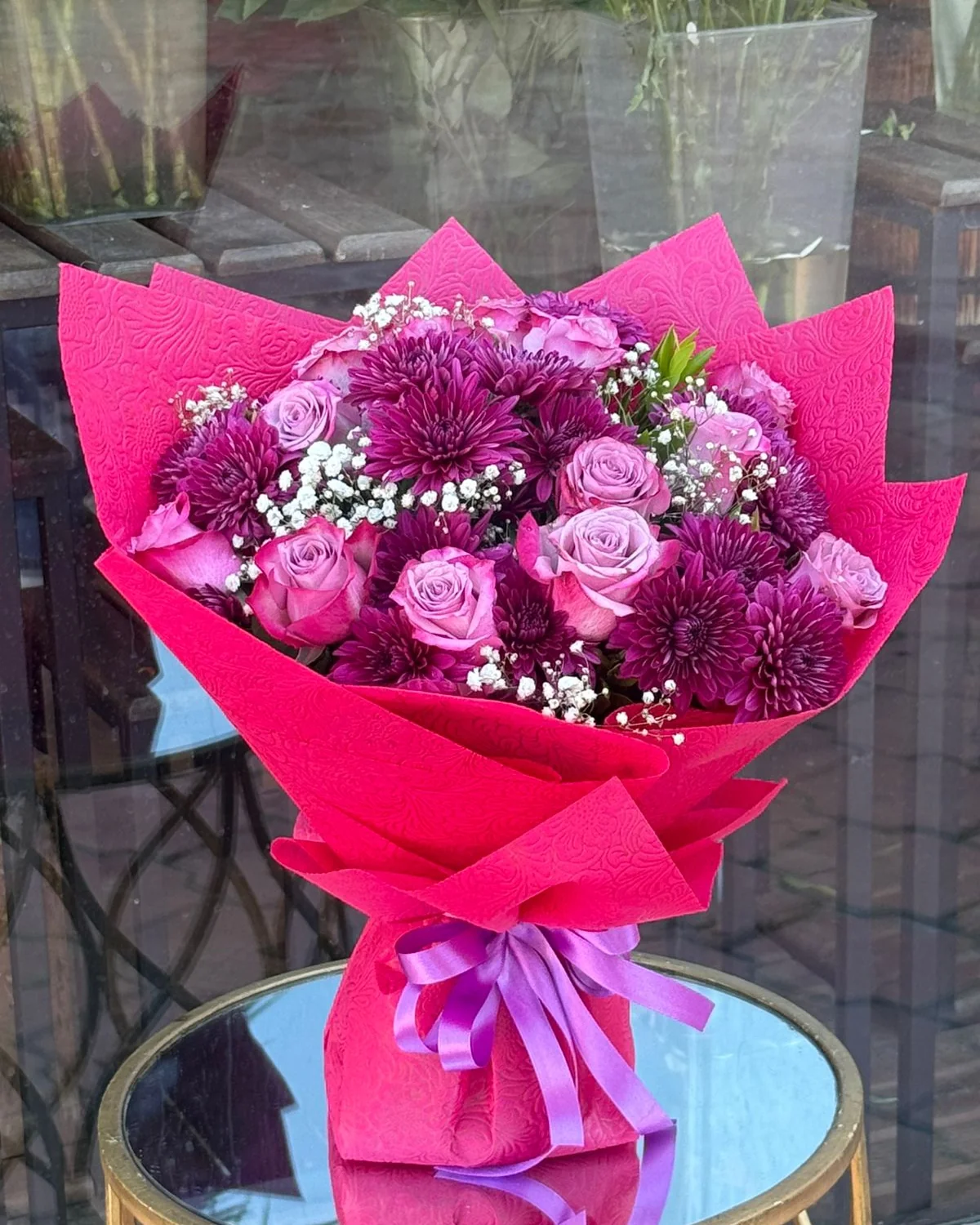 Bouquet de roses violettes et fuchsia — Le Bouquet, Sousse